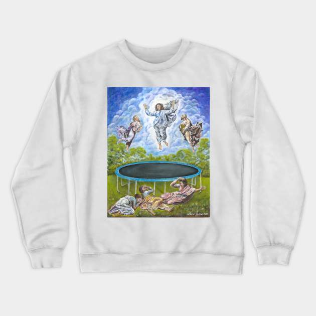 Too Many on the Trampoline Crewneck Sweatshirt by LouiseSullivanArt